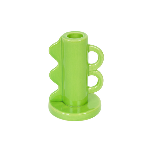 Green Retro Double Handle Candle Holder