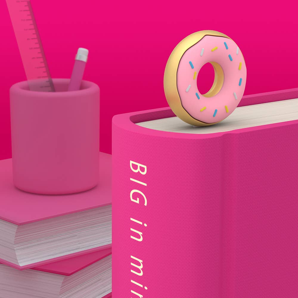 Pink & Gold Donut Bookmark