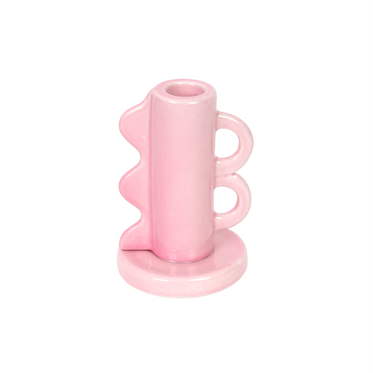 Light Pink Retro Double Handle Candle Holder