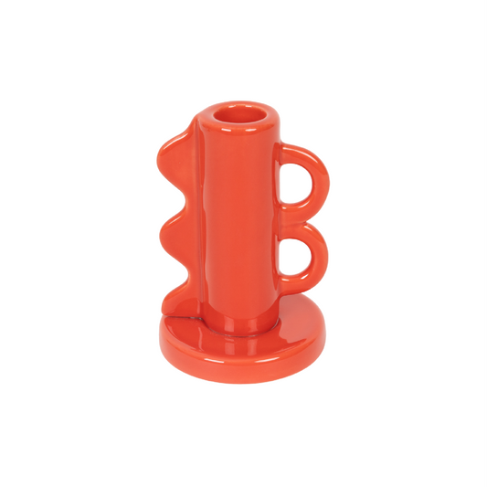 Red Retro Double Handle Candle Holder